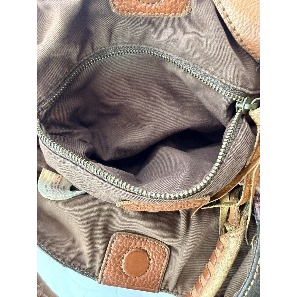 *Rare* Lucky Brand Vintage Patchwork Leather Suede Hobo Bag Multicolor Boho Y2K - Picture 13 of 15